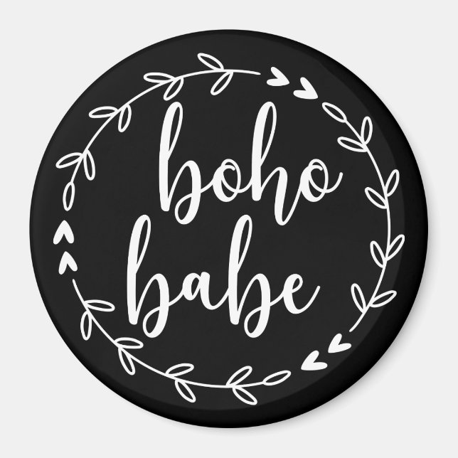 Boho Babe Wreath in Weiß Magnet (Vorne)