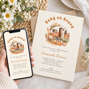 Boho Baby an Bord Camper Baby Shower Einladung