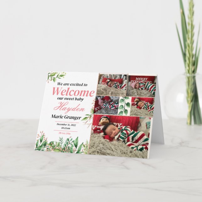 Boho Baby Birth Announncment Einladung (Vorderseite)