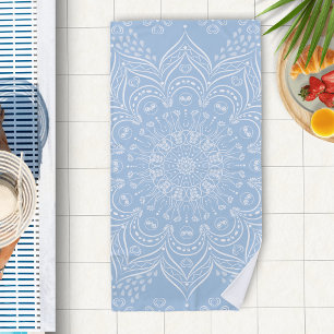 Boho Baby Blue Mandala Strandtuch