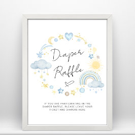 Boho Baby Boy Dusche Windeln Raffle Schild
