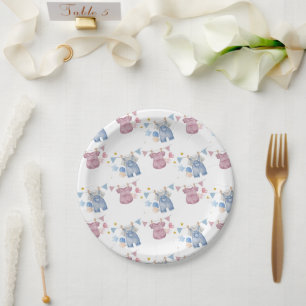 Boho Baby Clotheline Gender Reveal Pappteller