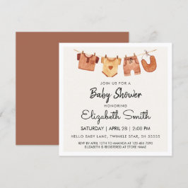 Boho Baby Clothes Babydusche Einladung