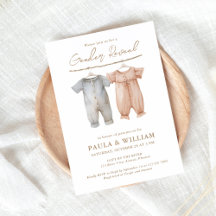 Boho Baby Clothes Gender Reveal Party einladen