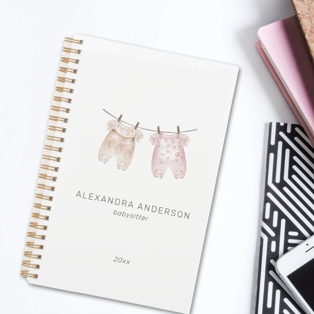 Boho Baby Cloud Watercolor Babysitter Service Planer (Boho Baby Clothing Watercolor Babysitter Service Planner)