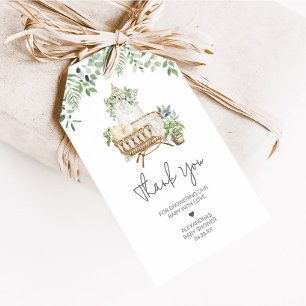 Boho Baby Crib Baby Shower Fevor Tags Geschenkanhänger