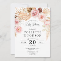 Boho Baby Dusche Blütenrot Rosa Creme