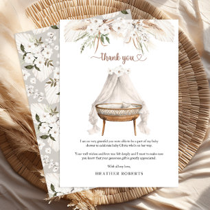 Boho Baby Dusche Danke Karte Pampas Floral