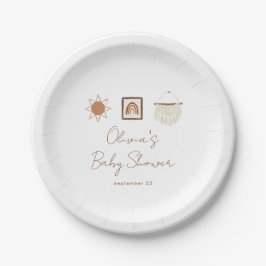 Boho Baby Dusche Dekorationen Party Zubehör Pappteller