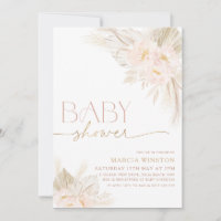 Boho Baby Dusche Einladung Blumenmotiv Pink