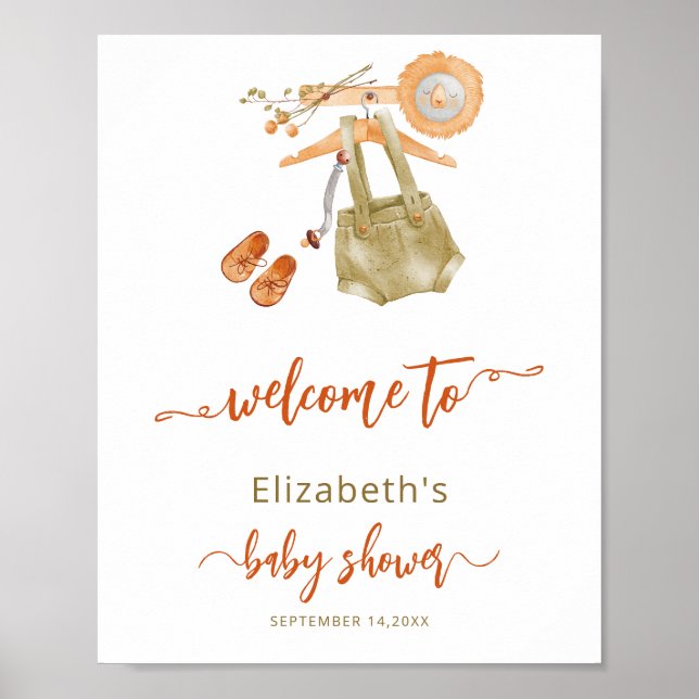 Boho Baby Dusche Willkommenspender Poster (Vorne)