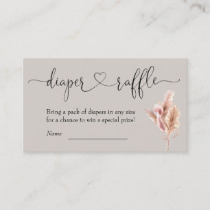Boho Baby Duwer Diaper Raffle Begleitkarte