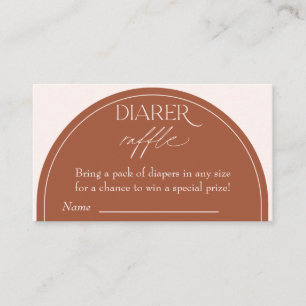 Boho Baby Duwer Diaper Raffle Begleitkarte