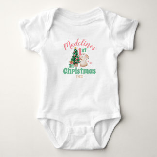 Boho Baby Erste Weihnacht mit Name Rabbit Tree Baby Strampler