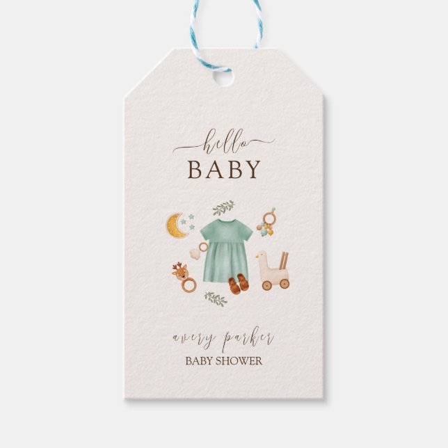 Boho Baby Girl Clothes Kinderdusche Geschenkanhänger (Vorderseite)