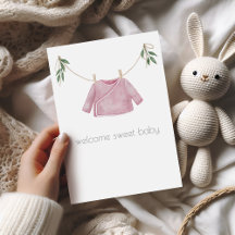 Boho Baby Girl Glückwunschkarte