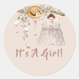 Boho Baby Girl Hangkleid Runder Aufkleber
