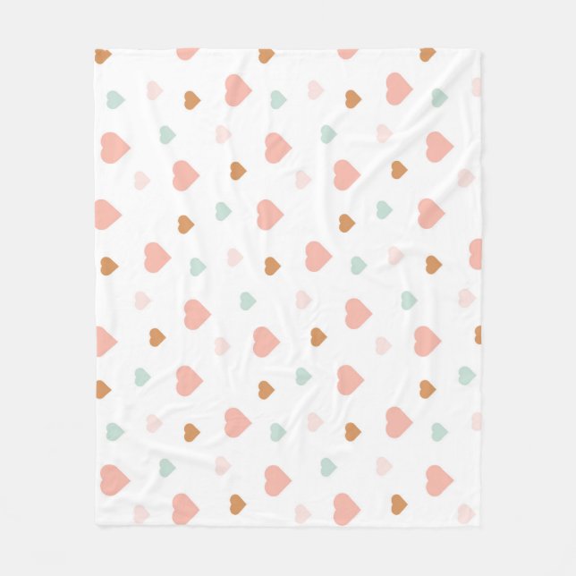 Boho baby Girl pastel Liebe Herz Kinderzimmer Fleecedecke (Vorderseite)