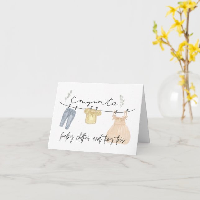 Boho Baby Gratullard Karte (Gelbe Blume)