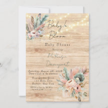 Boho Baby in Bloom Baby Dusche Einladung