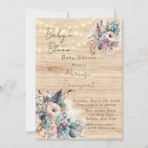 Boho Baby in Bloom Baby Dusche Einladung