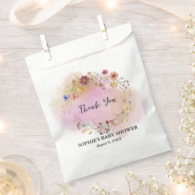 Boho Baby in Bloom Baby Dusche Geschenktütchen (Ausgeschnitten)