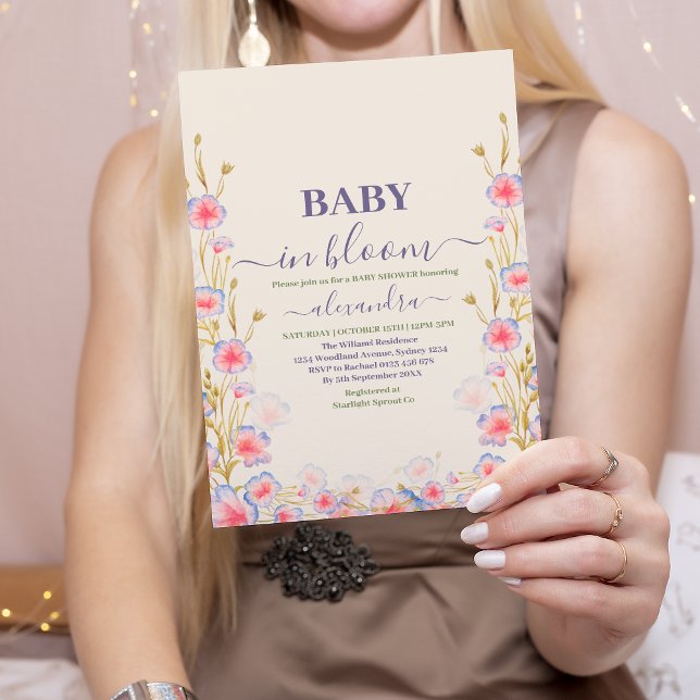 Boho Baby in Bloom Baby Girl Shower Einladung (Von Creator hochgeladen)