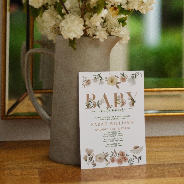 Boho Baby in Bloom Baby Girl Shower Einladung (Von Creator hochgeladen)