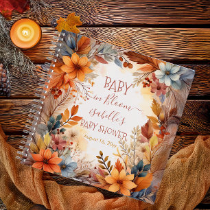 Boho Baby in Bloom Fall Blumendusche Gästebuch Notizbuch