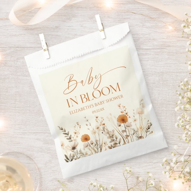 Boho Baby in Bloom Wildblume Babydusche Geschenktütchen (Ausgeschnitten)
