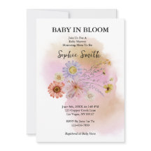 Boho Baby in blühender Wildblume Wasserfarbe