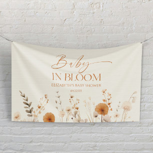Boho-Baby-In-Blüten-Wildblumen-Baby-Party Banner