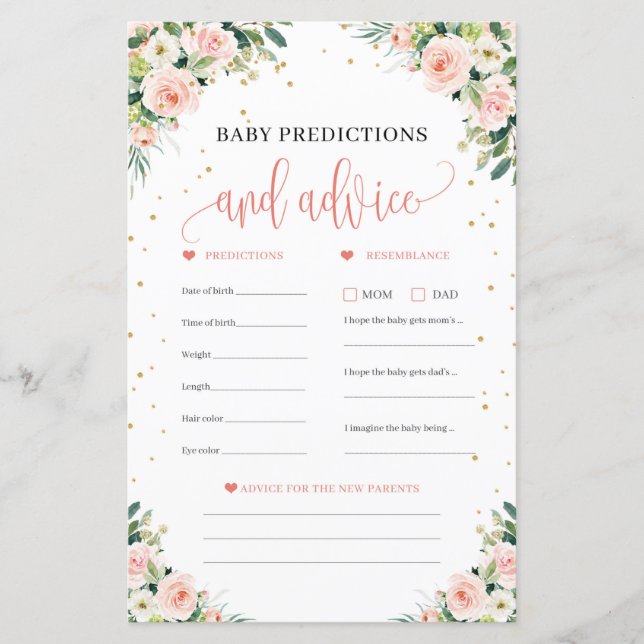 Boho baby prédictions et conseils jeu carte blush (Devant)