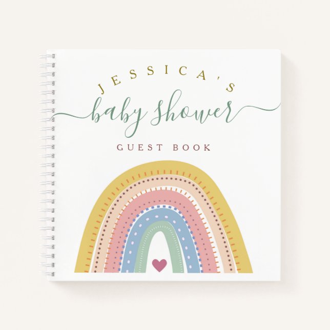 Boho Baby Rainbow Baby Showbook Notizbuch (Vorderseite)