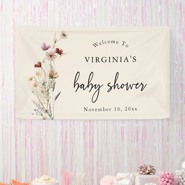 Boho Baby Shower Banner (Boho Wildflower Baby Shower Welcome Banner by Painted Paperie
)