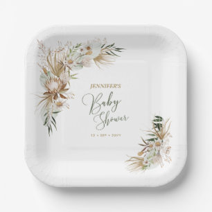 Boho-Baby-Shower-Dekoration aus Papierplatten Pappteller