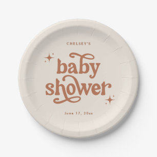 Boho Baby Shower Earth Tone Baby Shower Pappteller