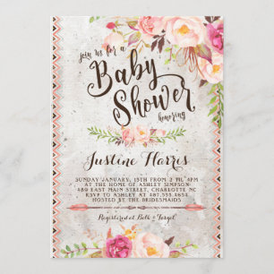Boho Baby Shower Einladung