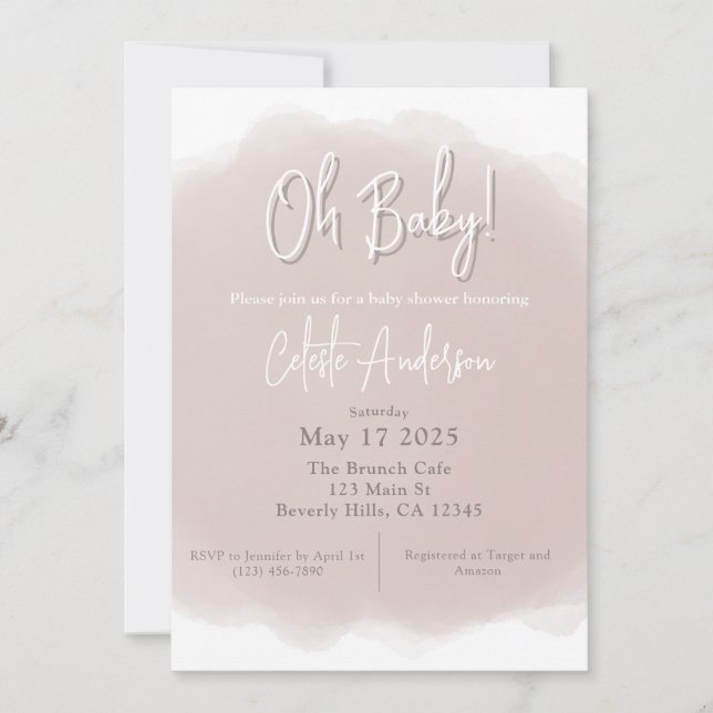 Boho Baby Shower Einladung (Vorderseite)