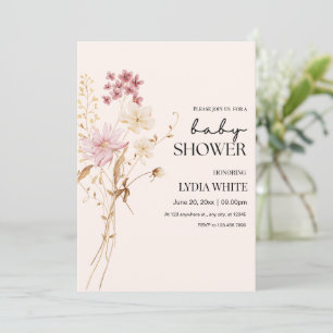 Boho-Baby-Shower-Einladung Wildflower-Baby-Party Einladung