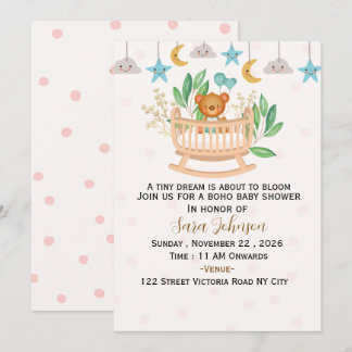 Boho-Baby-Shower-Einladungsvorlage Einladung
