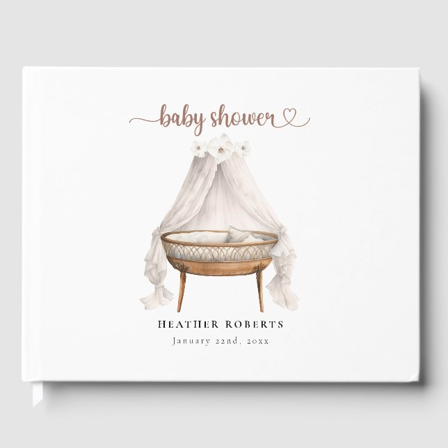 Boho Baby Shower Guest Book Neutrinet Gästebuch (Vorderseite)