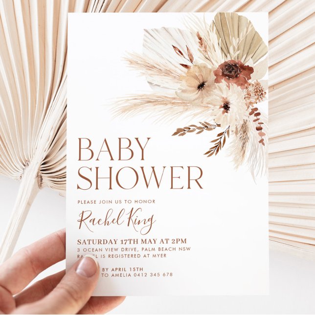 Boho Baby shower Invitation Genre Neutre Rustique (Créateur téléchargé)