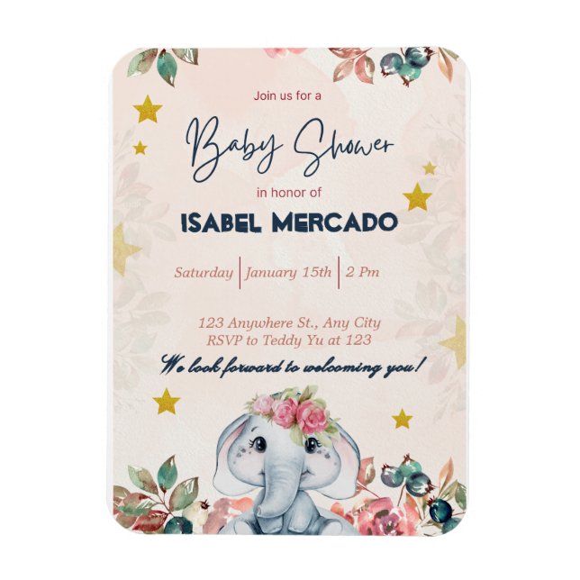 Boho Baby Shower Invitation – Modern & Stylish Magnet (Vertikal)