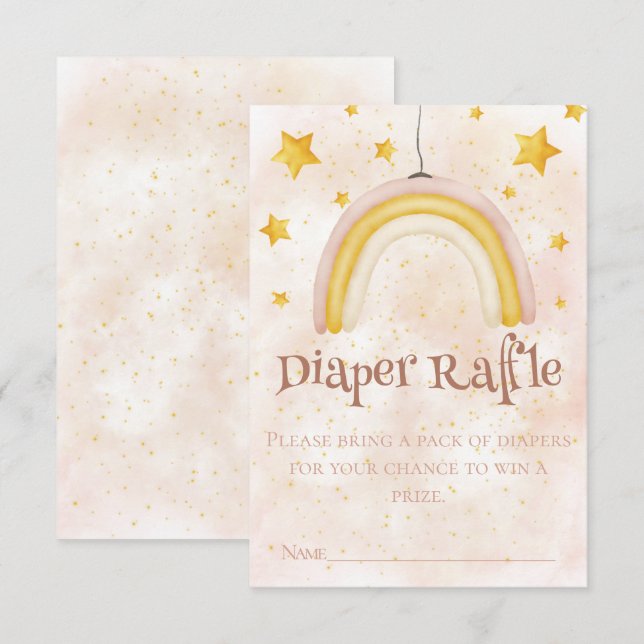 Boho Baby Shower Magie Regenbogen goldene Sterne S Begleitkarte (Vorne/Hinten)