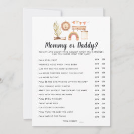 Boho Baby Shower | Mama oder Daddy Game Einladung