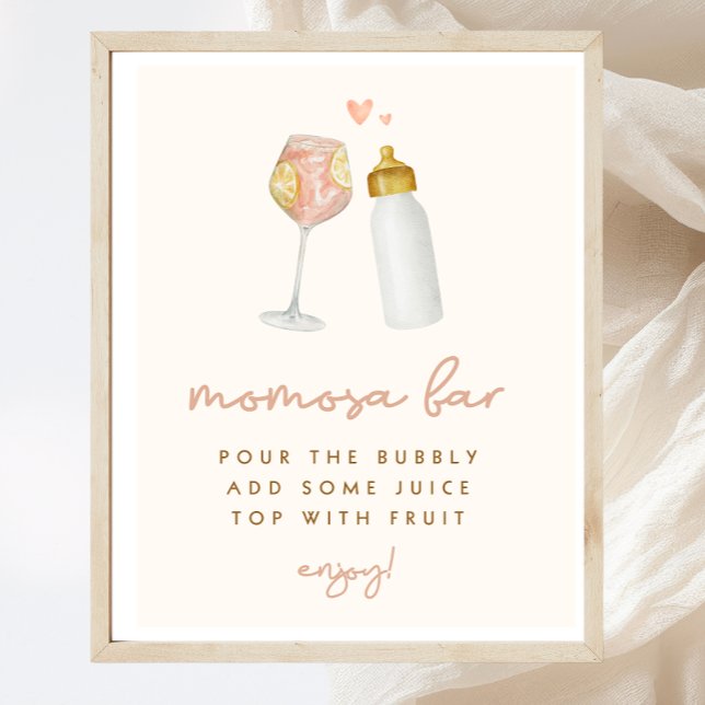 Boho Baby Shower Momosa Bar Sign Poster (Von Creator hochgeladen)