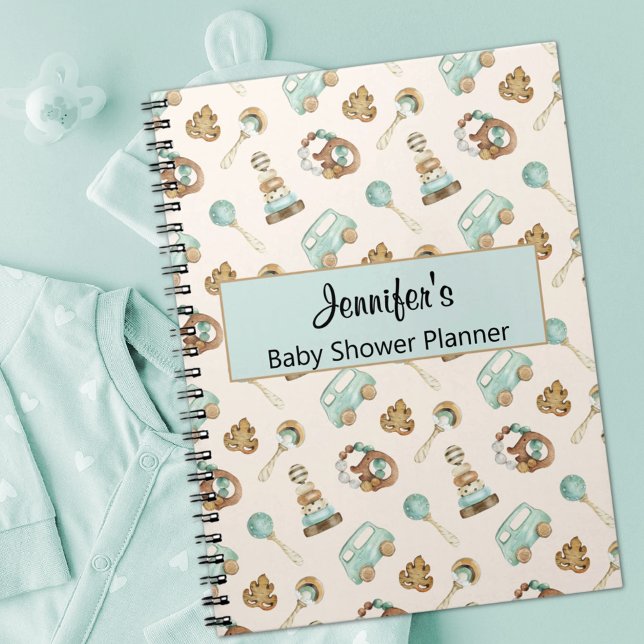 Boho Baby Shower Planner Vintage Spielzeuge Notizblock (Von Creator hochgeladen)