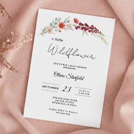 boho baby shower red floral baby shower  einladung