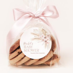 Boho Baby shower rose Favoriser Stickers Baby Girl